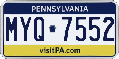 PA license plate MYQ7552