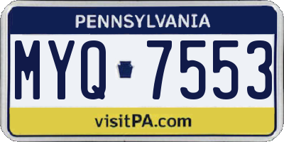 PA license plate MYQ7553
