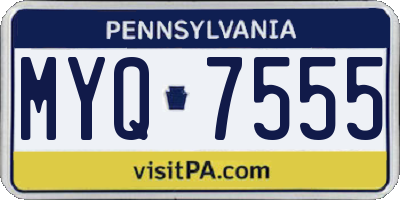 PA license plate MYQ7555