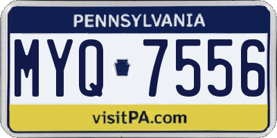 PA license plate MYQ7556