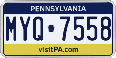 PA license plate MYQ7558