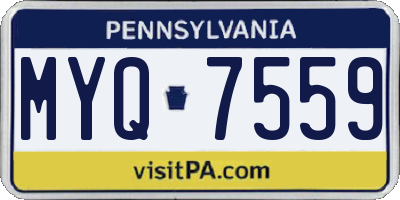 PA license plate MYQ7559