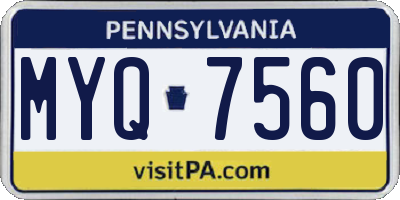 PA license plate MYQ7560