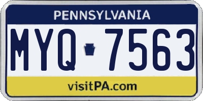 PA license plate MYQ7563