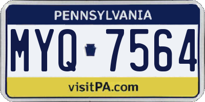 PA license plate MYQ7564