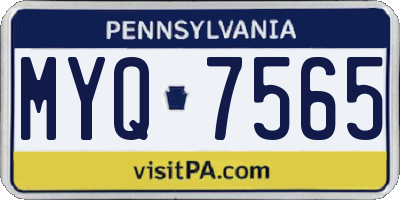 PA license plate MYQ7565