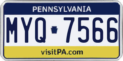 PA license plate MYQ7566