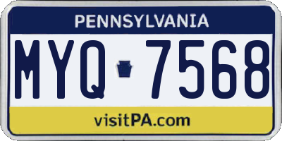 PA license plate MYQ7568