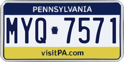PA license plate MYQ7571