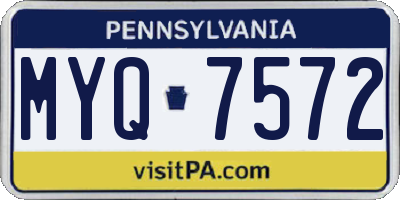 PA license plate MYQ7572