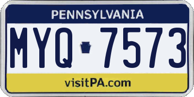 PA license plate MYQ7573