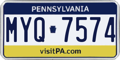 PA license plate MYQ7574