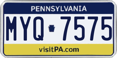 PA license plate MYQ7575