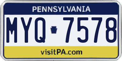 PA license plate MYQ7578