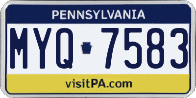 PA license plate MYQ7583