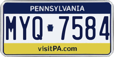PA license plate MYQ7584