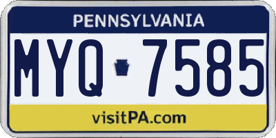 PA license plate MYQ7585