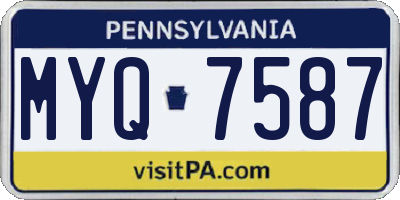 PA license plate MYQ7587