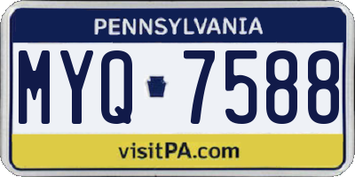 PA license plate MYQ7588