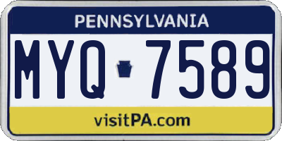 PA license plate MYQ7589