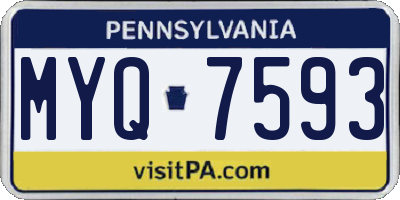 PA license plate MYQ7593