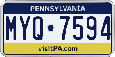 PA license plate MYQ7594