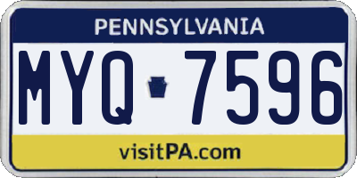 PA license plate MYQ7596
