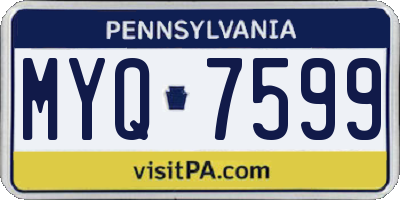 PA license plate MYQ7599
