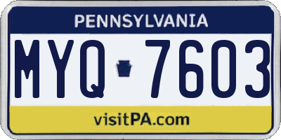 PA license plate MYQ7603