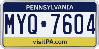 PA license plate MYQ7604