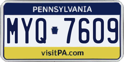 PA license plate MYQ7609