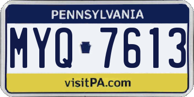 PA license plate MYQ7613