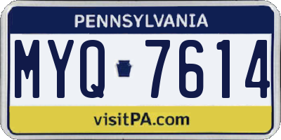 PA license plate MYQ7614