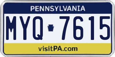 PA license plate MYQ7615