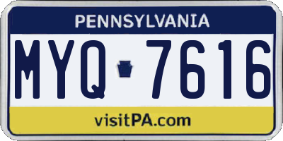 PA license plate MYQ7616