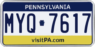 PA license plate MYQ7617