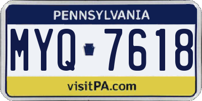 PA license plate MYQ7618