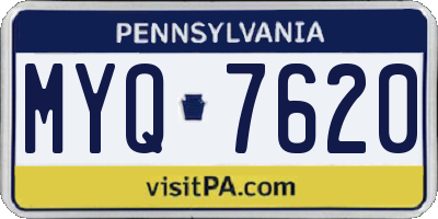 PA license plate MYQ7620