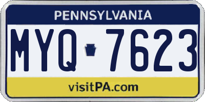 PA license plate MYQ7623