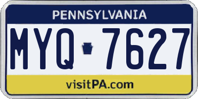 PA license plate MYQ7627