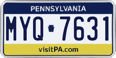 PA license plate MYQ7631