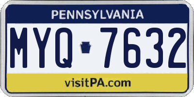 PA license plate MYQ7632