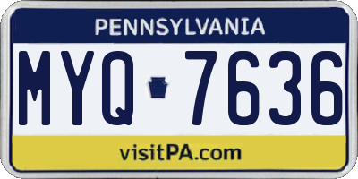 PA license plate MYQ7636