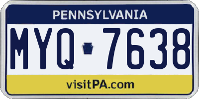 PA license plate MYQ7638