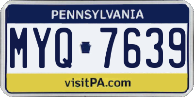 PA license plate MYQ7639