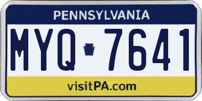 PA license plate MYQ7641