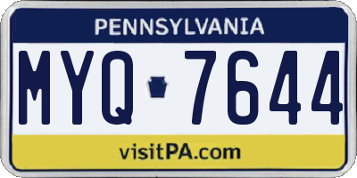 PA license plate MYQ7644
