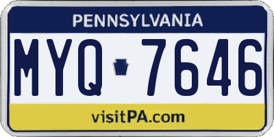 PA license plate MYQ7646