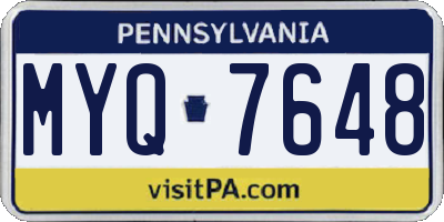 PA license plate MYQ7648
