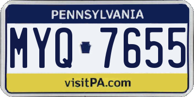 PA license plate MYQ7655